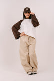PANTALONE LAVINA CARGO BEIGE TAGLIA UNICA
