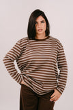 MAGLIA ROMA CON RIGHE MARRONE E BIANCA TAGLIA UNICA