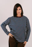 MAGLIA ROMA CON RIGHE BLU E BORDEAUX TAGLIA UNICA