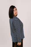 MAGLIA ROMA CON RIGHE BLU E BORDEAUX TAGLIA UNICA