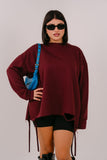 FELPA LUNGA KAREN BORDEAUX CON STRAPPI JUSTWEST TAGLIA UNICA