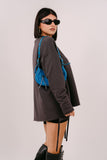 FELPA LUNGA KAREN GRIGIA CON STRAPPI JUSTWEST