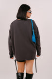 FELPA LUNGA KAREN GRIGIA CON STRAPPI JUSTWEST