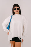 FELPA LUNGA KAREN BIANCA CON STRAPPI JUSTWEST TAGLIA UNICA