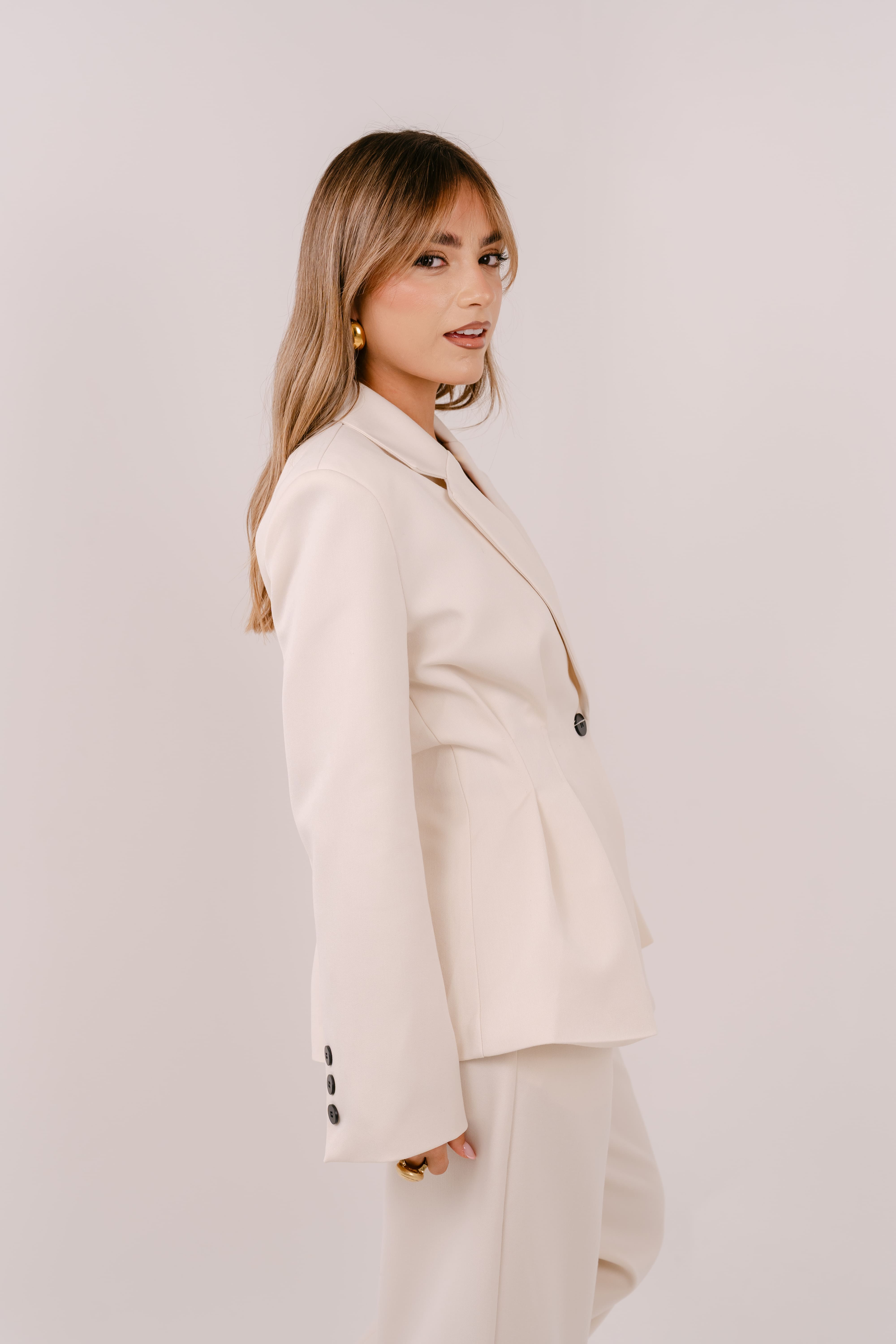 BLAZER FLORENCE MONOPETTO CREMA LUMINA