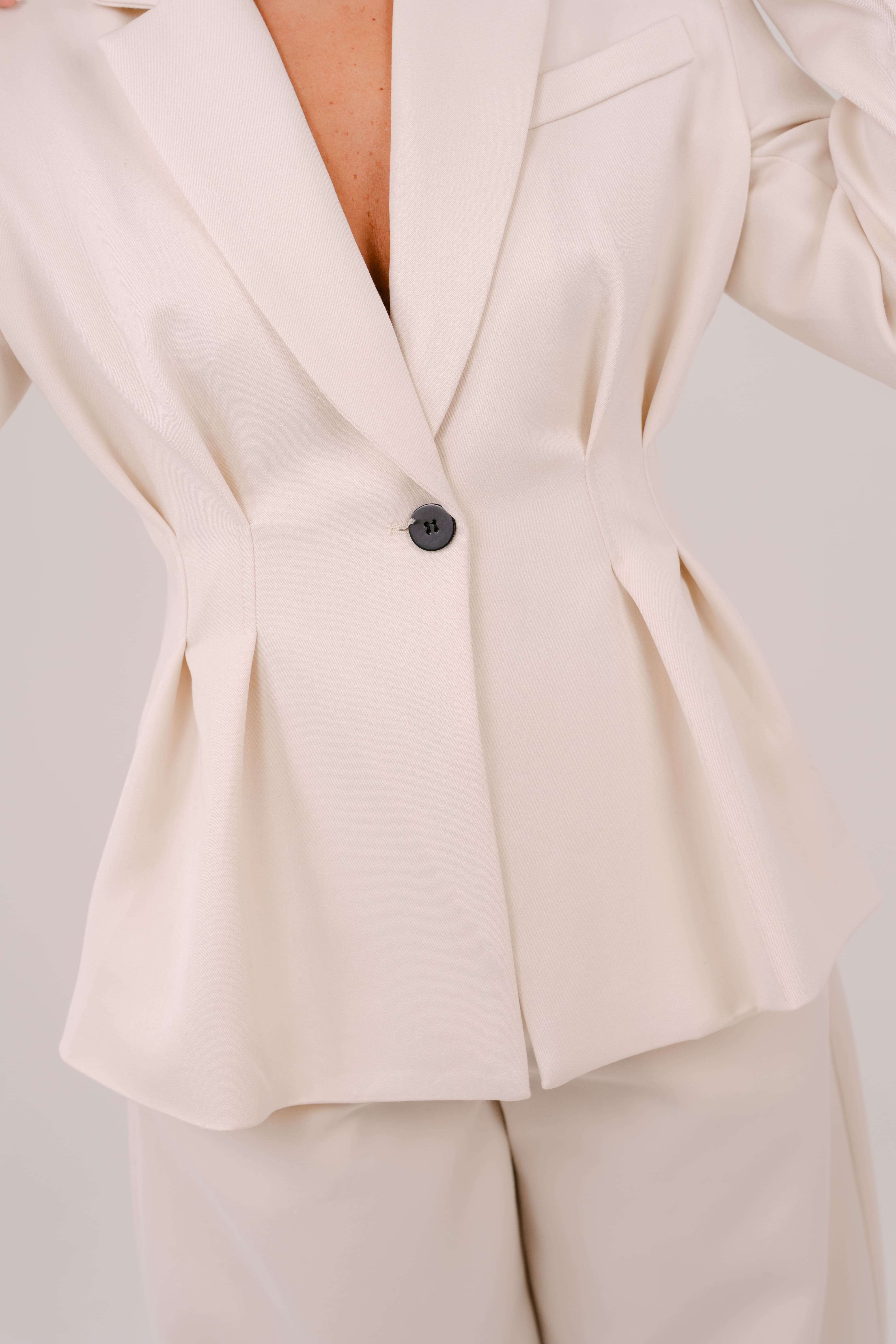 BLAZER FLORENCE MONOPETTO CREMA LUMINA