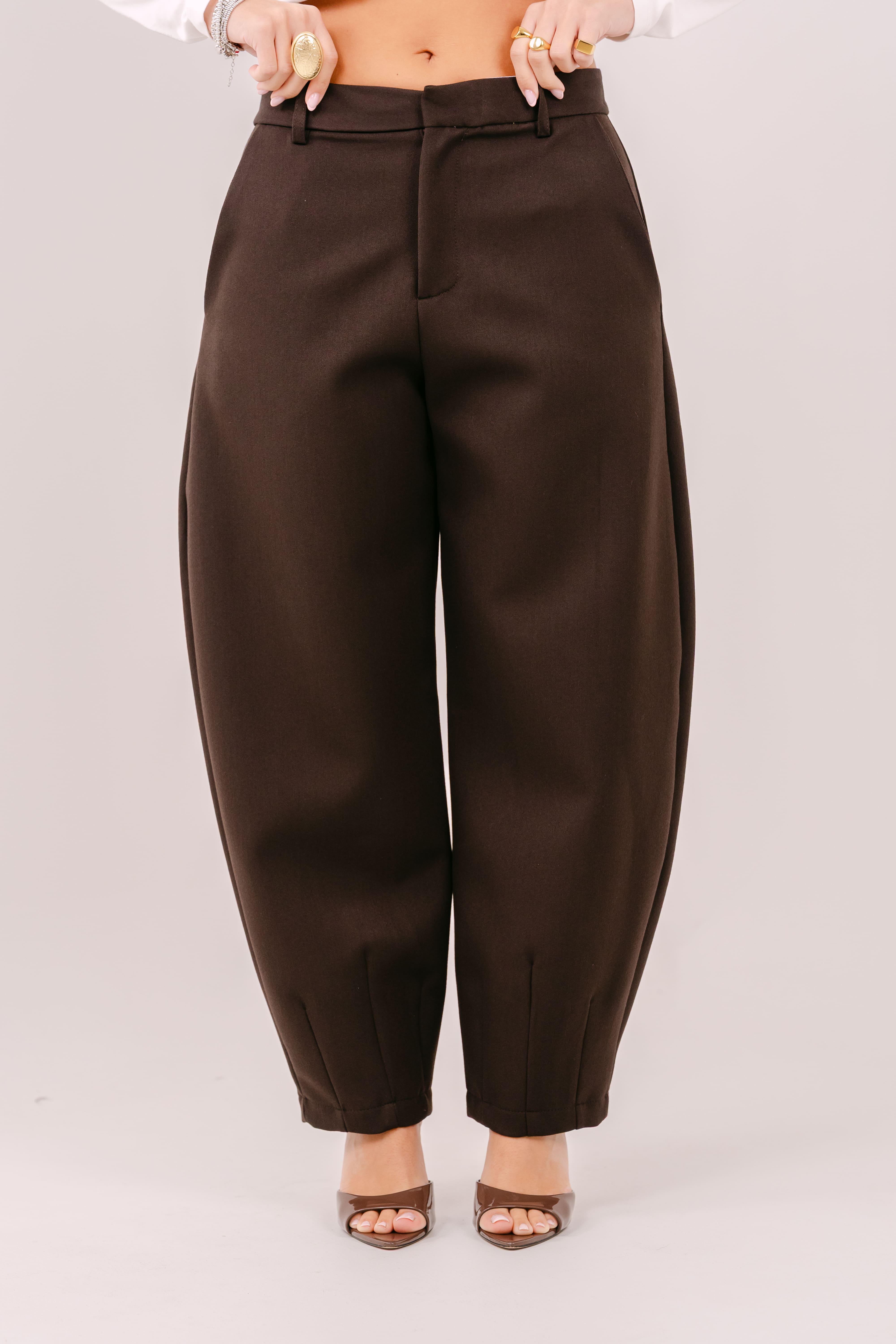 PANTALONE FLORENCE MARRONE BALLON LUMINA