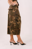COORDINATO MIMETICO CAMOUFLAGE CON CORSETTO E BERMUDONE CARGO BAGGY