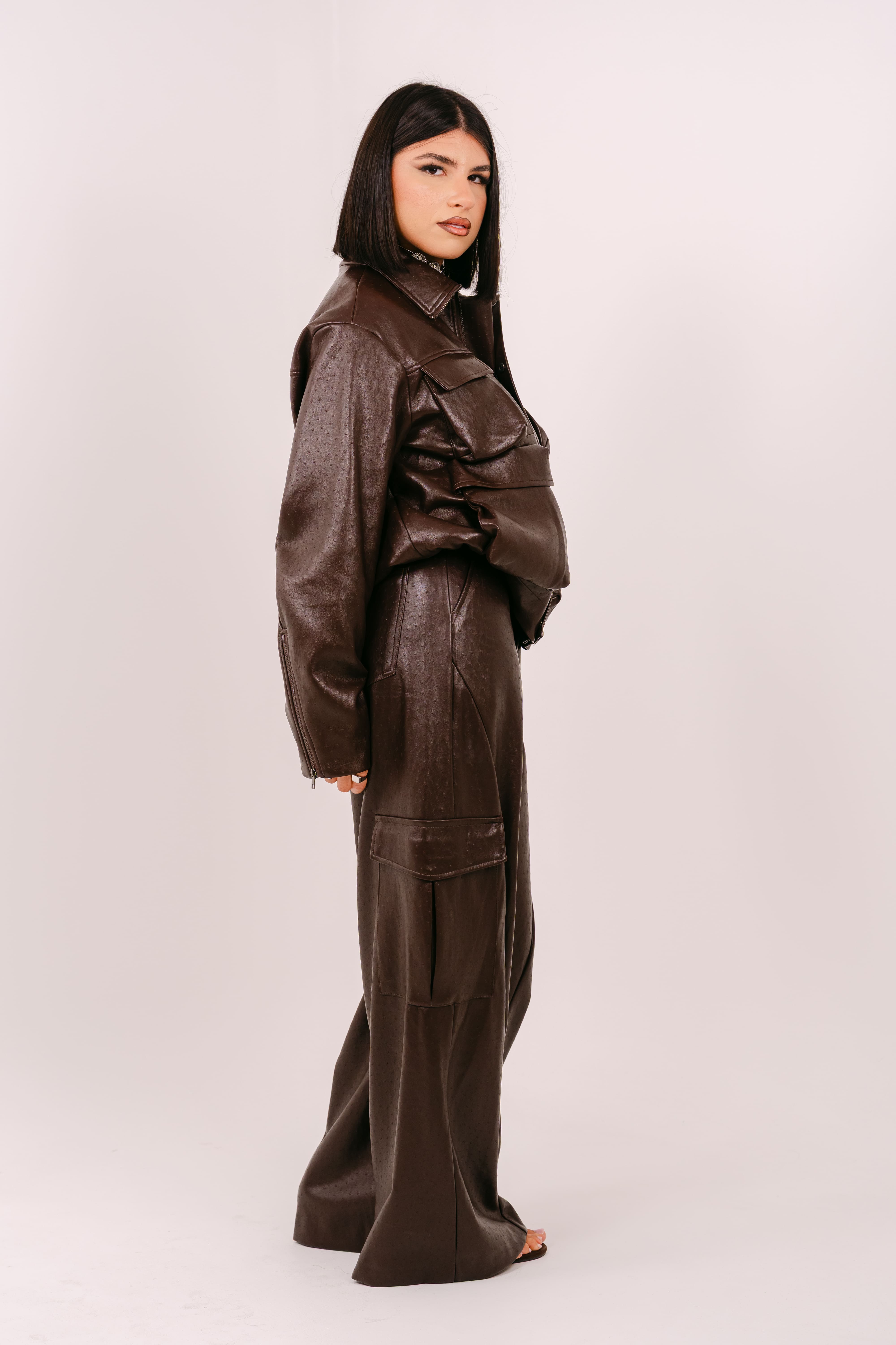 COORDINATO MADISON ECOPELLE MARRONE LUMINA