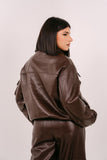 GIACCA MADISON ECOPELLE MARRONE LUMINA