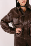 GIACCA MADISON ECOPELLE MARRONE LUMINA