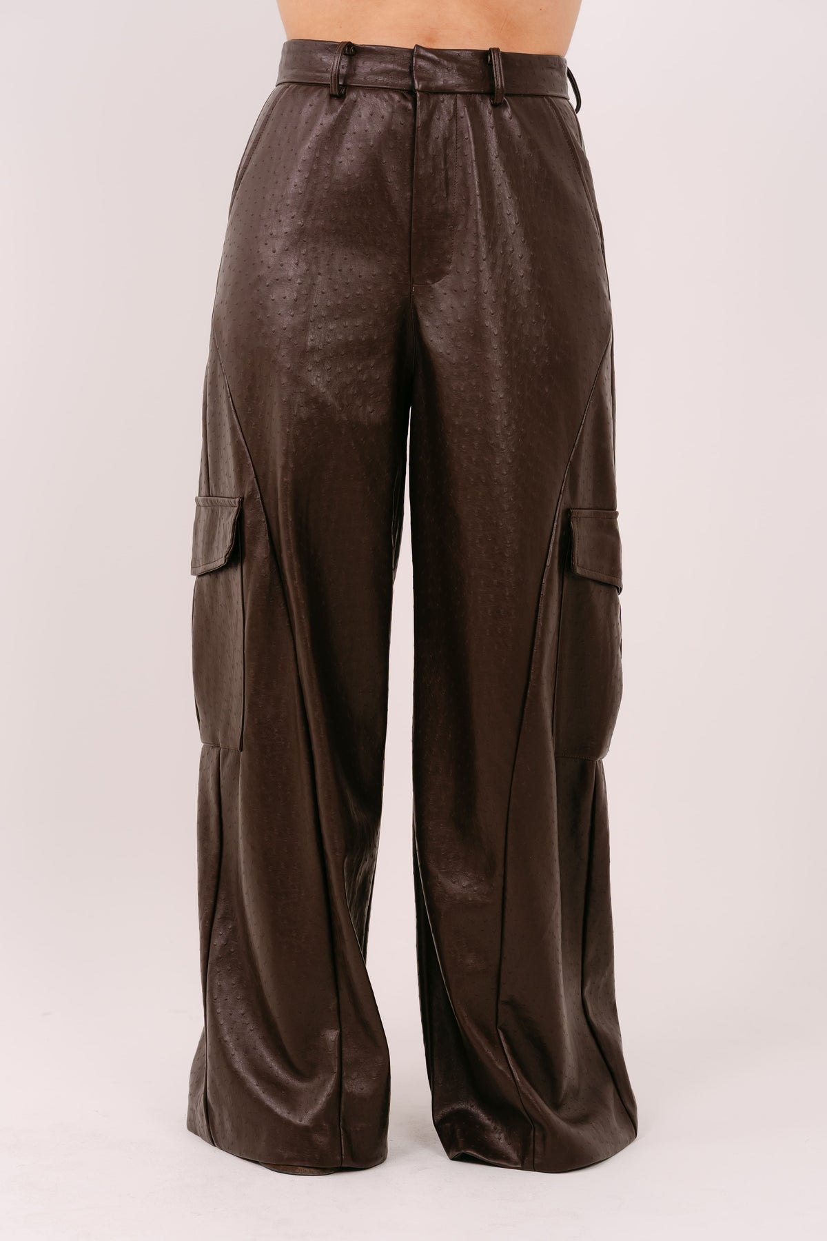 PANTALONE CARGO MADISON ECOPELLE MARRONE LUMINA