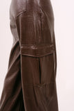 PANTALONE CARGO MADISON ECOPELLE MARRONE LUMINA