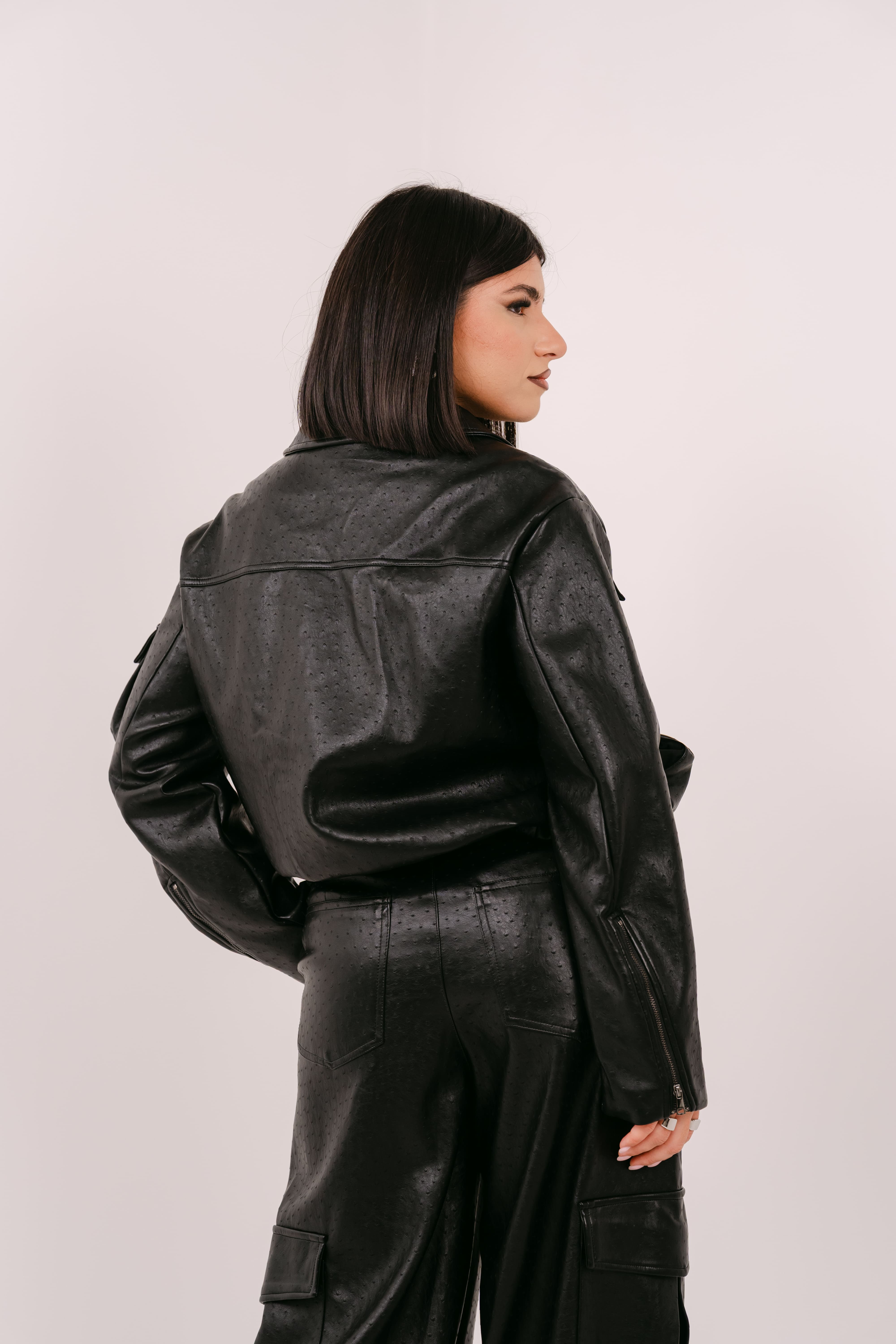 GIACCA MADISON ECOPELLE NERA LUMINA