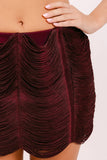 GONNA CLARA BORDEAUX FRANGE CASCADE TAGLIA UNICA