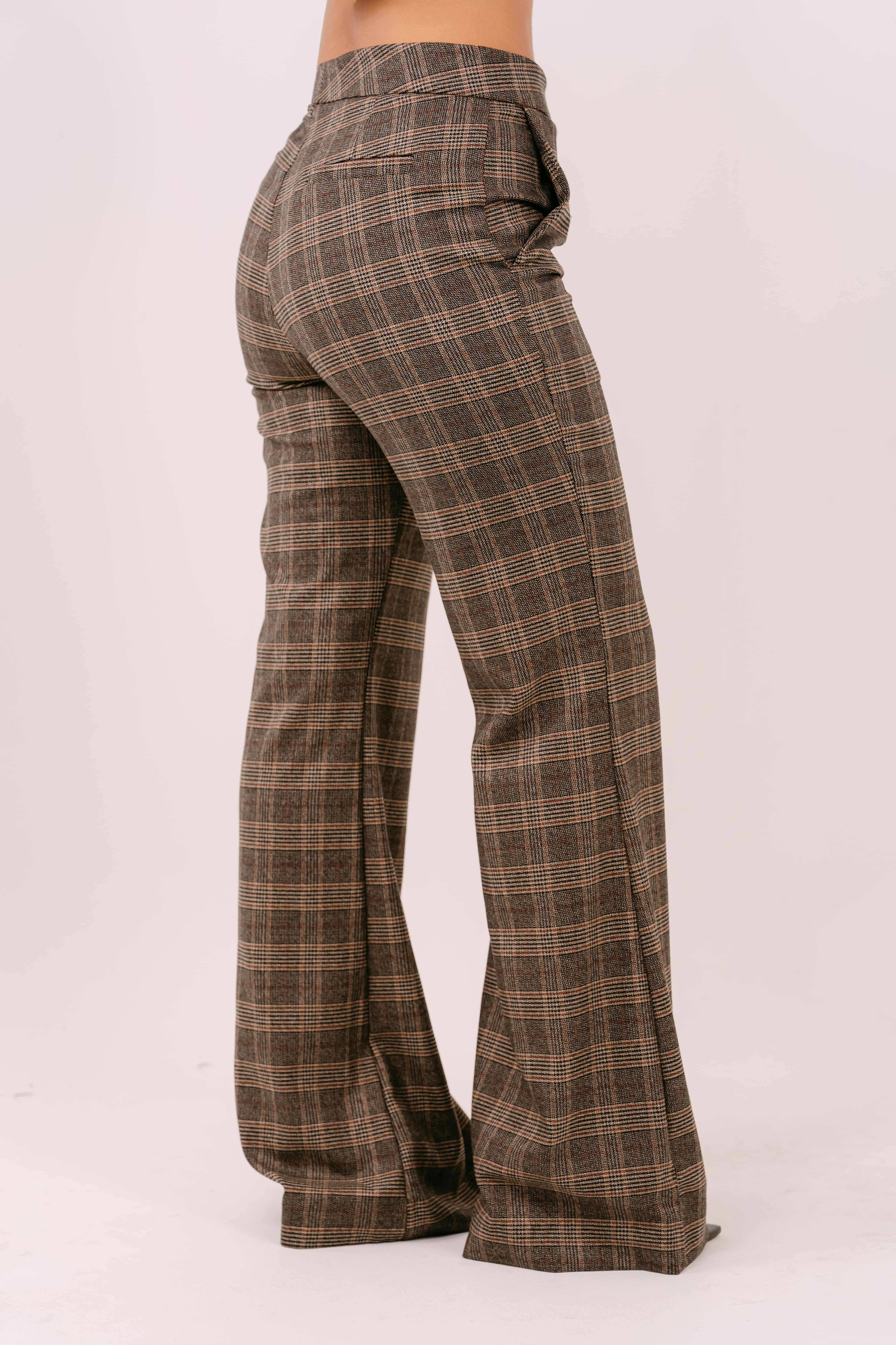TAILLEUR FLORA MARRONE A QUADRI LUMINA