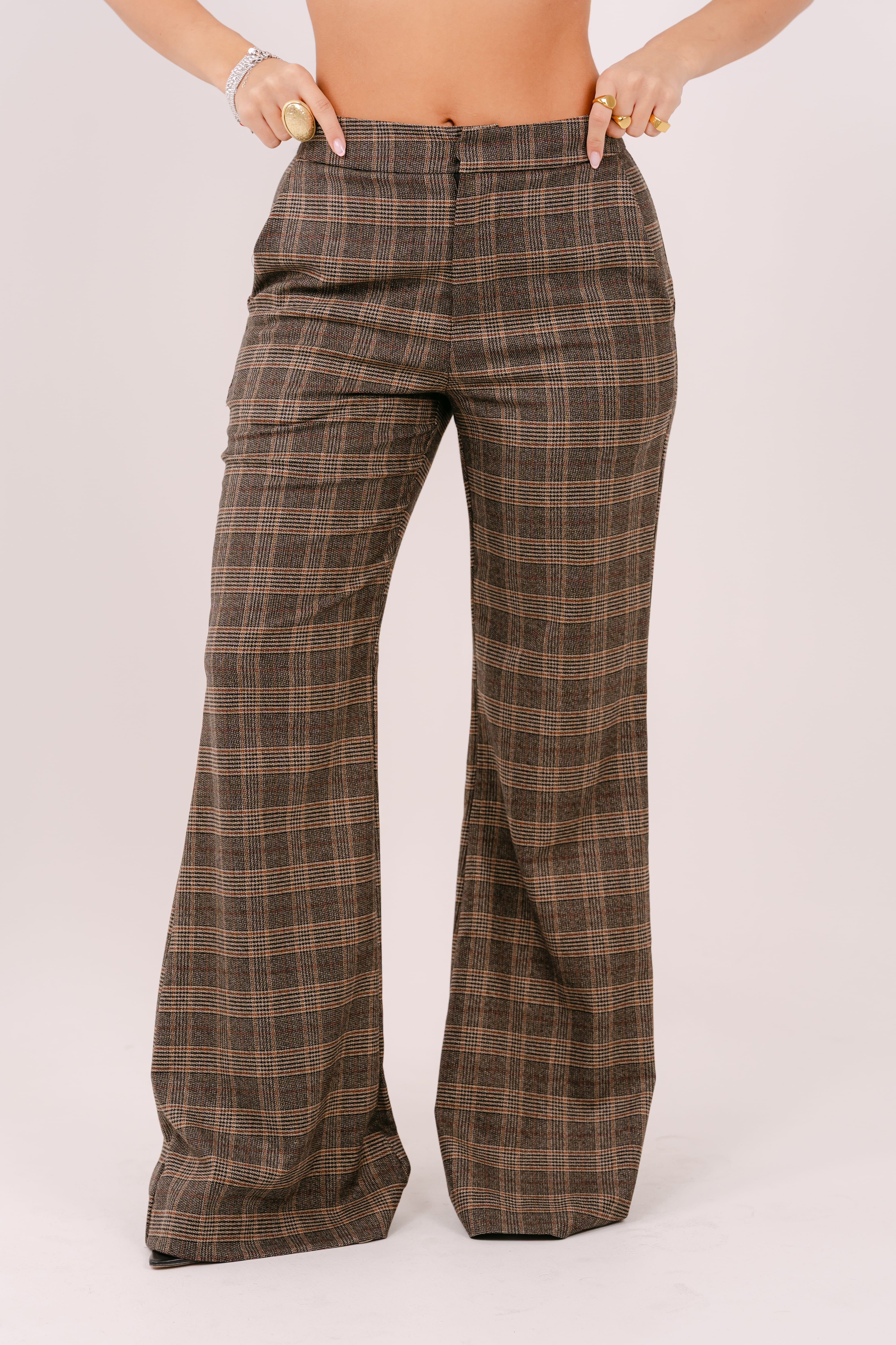 TAILLEUR FLORA MARRONE A QUADRI LUMINA