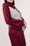 MAGLIA BICOLOR GRIGIO E BORDEAUX  TAGLIA UNICA