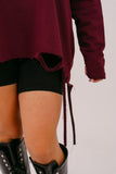 FELPA LUNGA KAREN BORDEAUX CON STRAPPI JUSTWEST TAGLIA UNICA