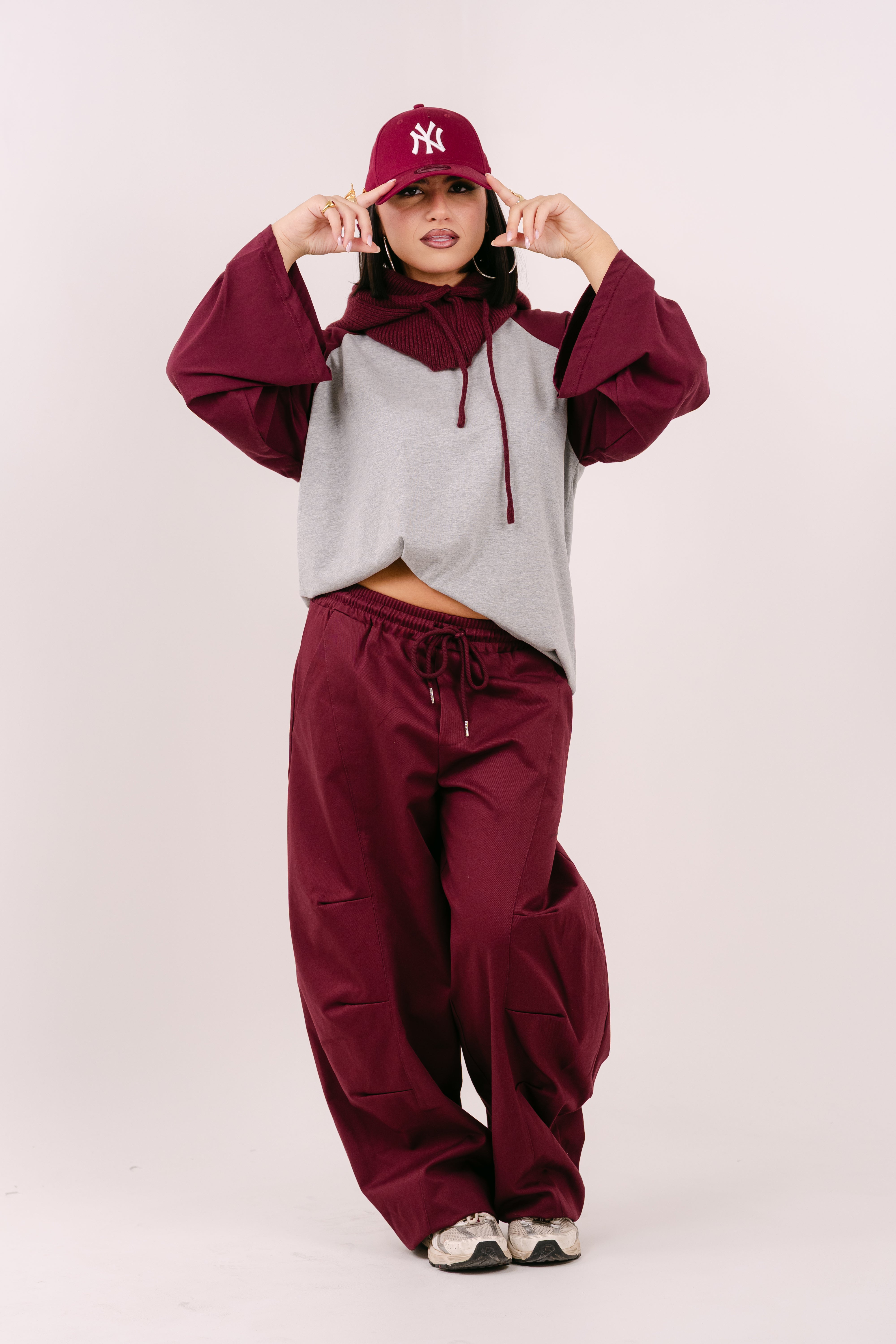 PANTALONE LAVINA CARGO BORDEUX TAGLIA UNICA