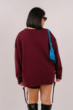 FELPA LUNGA KAREN BORDEAUX CON STRAPPI JUSTWEST TAGLIA UNICA