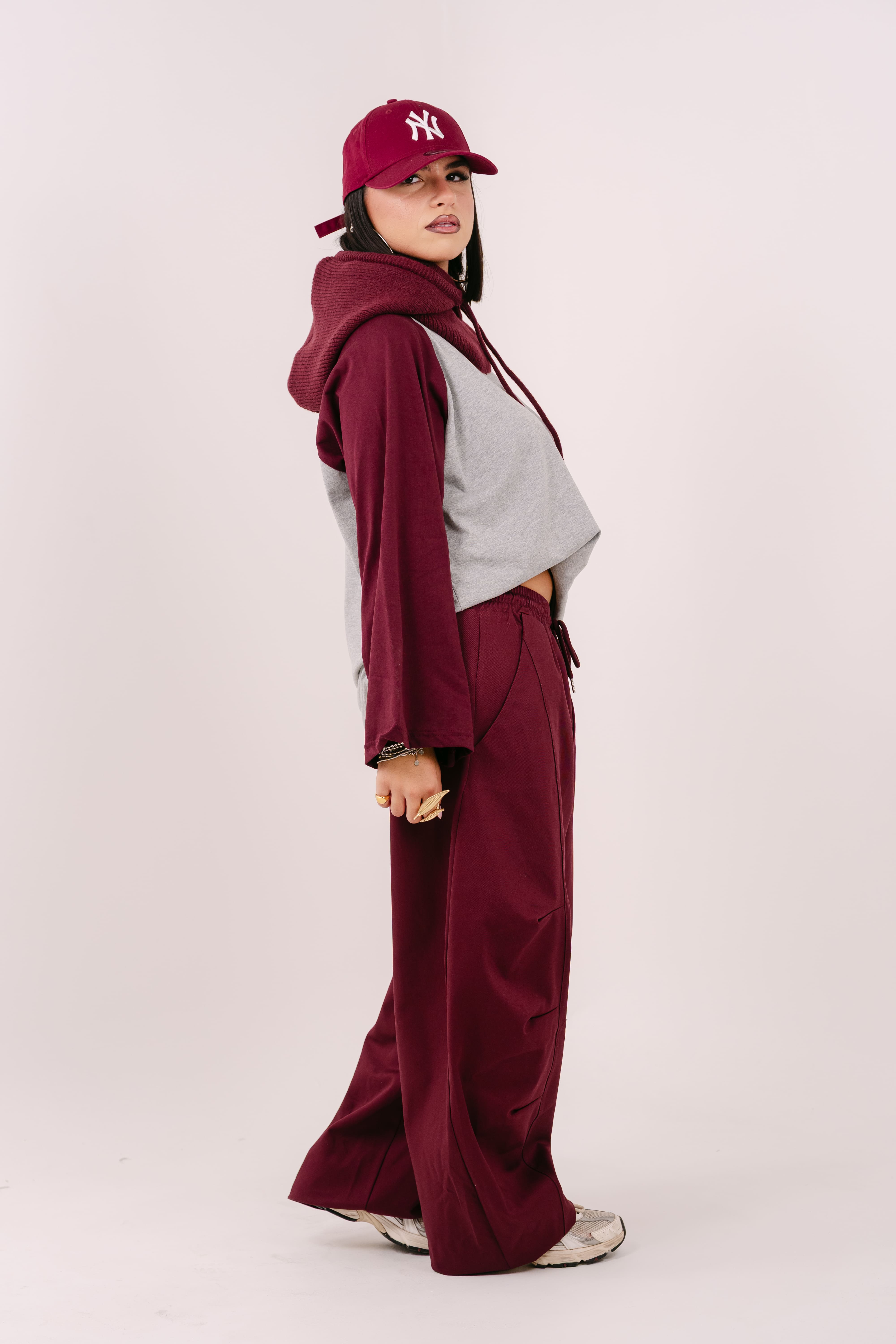 PANTALONE LAVINA CARGO BORDEUX TAGLIA UNICA