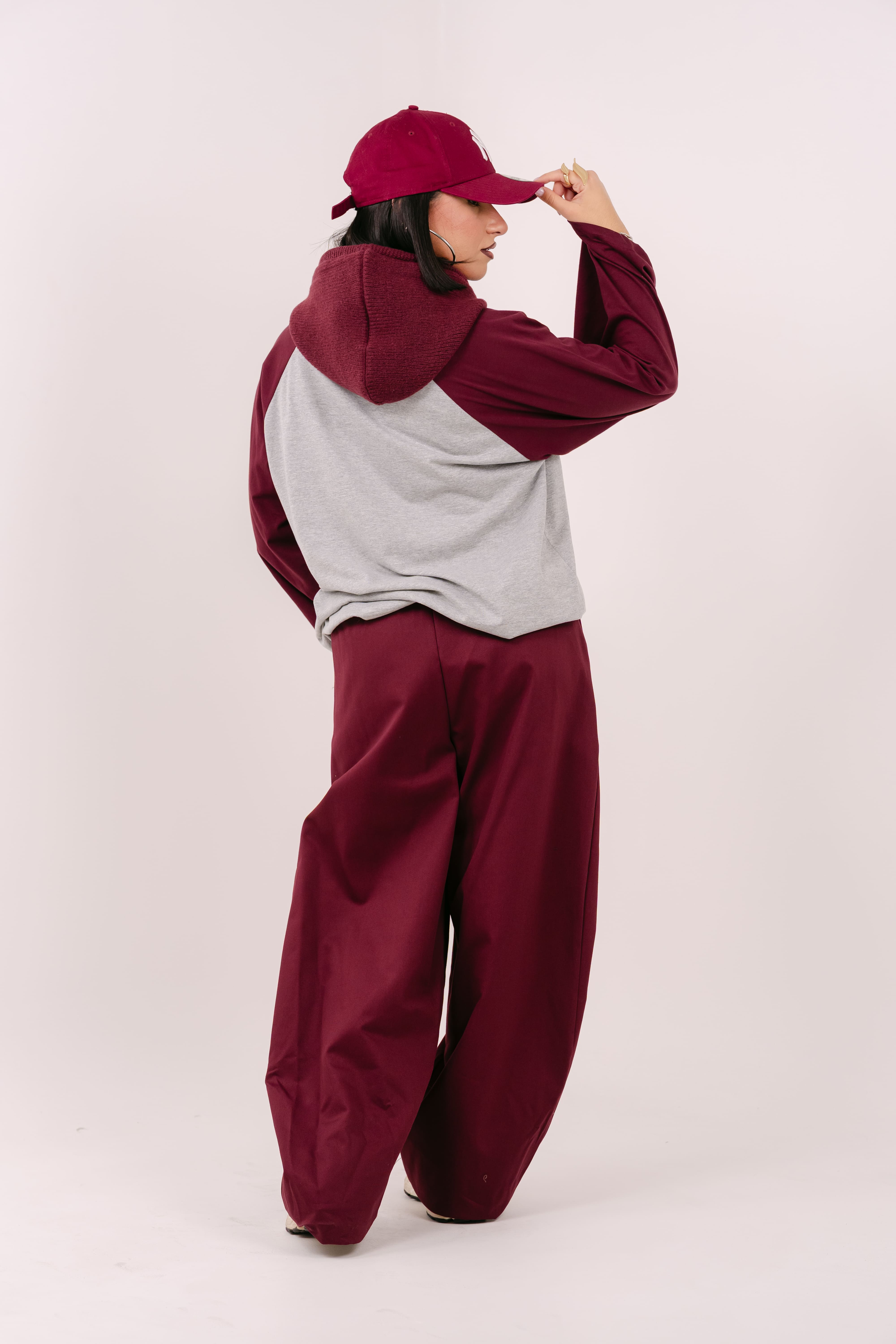 PANTALONE LAVINA CARGO BORDEUX TAGLIA UNICA