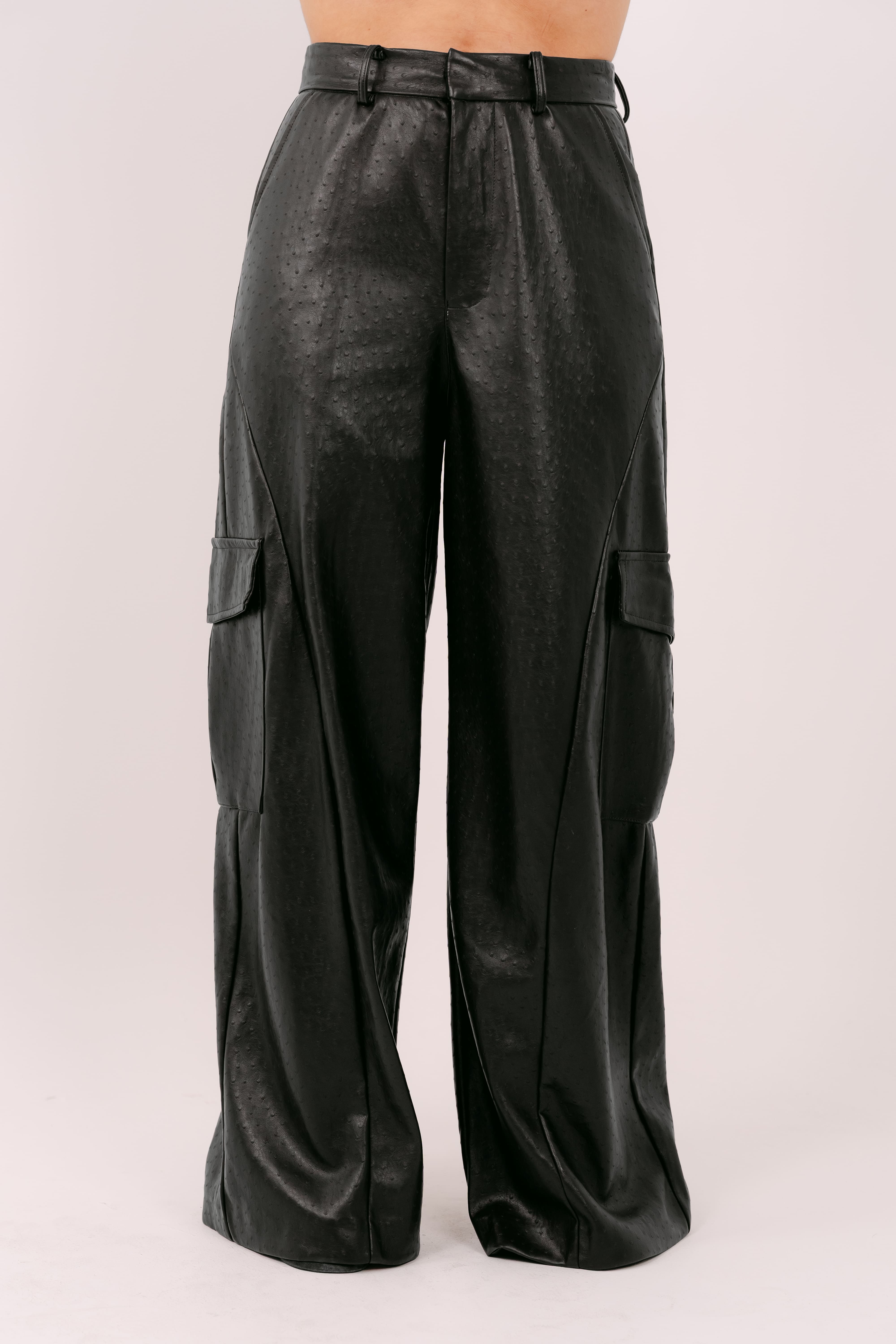 PANTALONE CARGO MADISON ECOPELLE NERO LUMINA