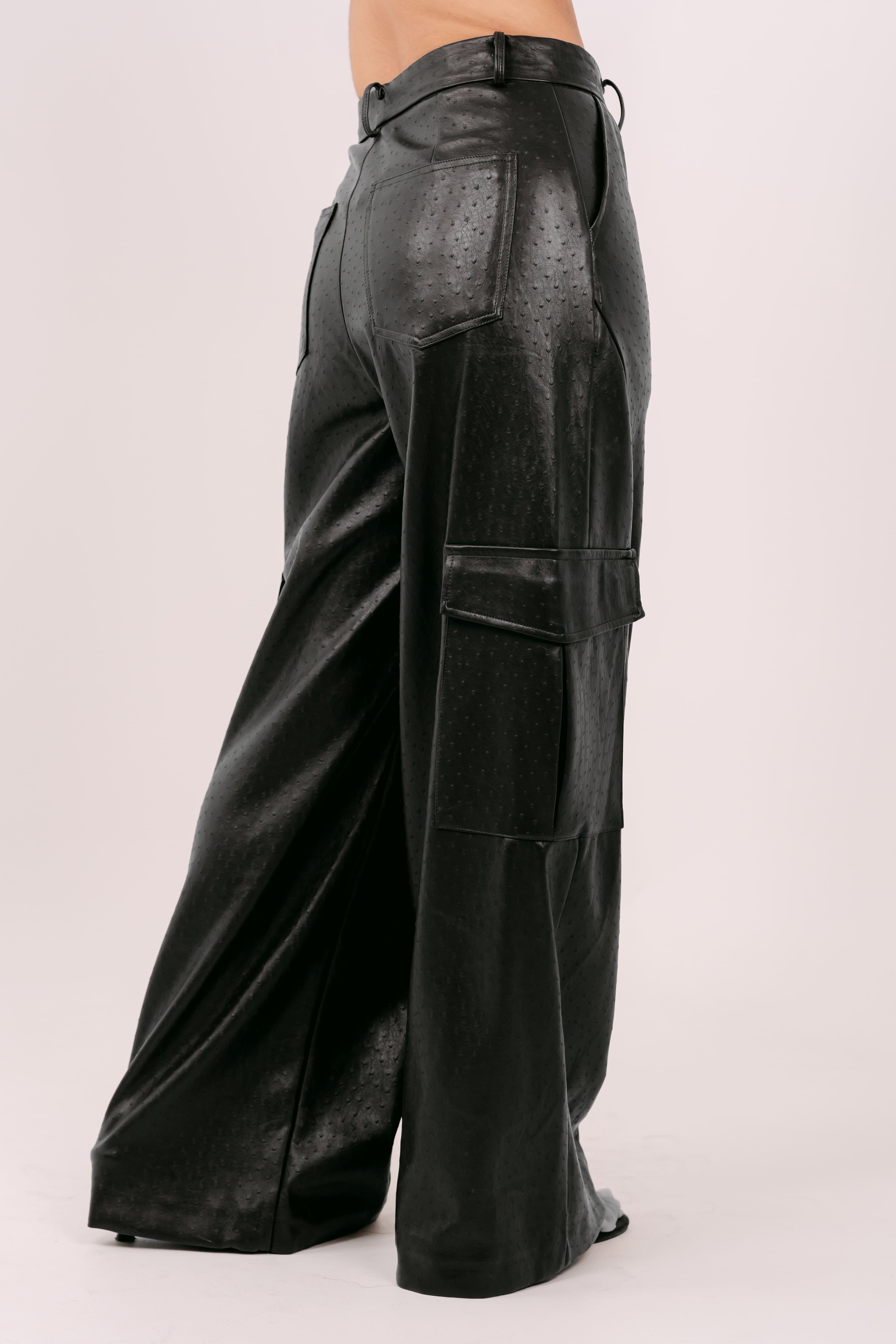 PANTALONE CARGO MADISON ECOPELLE NERO LUMINA