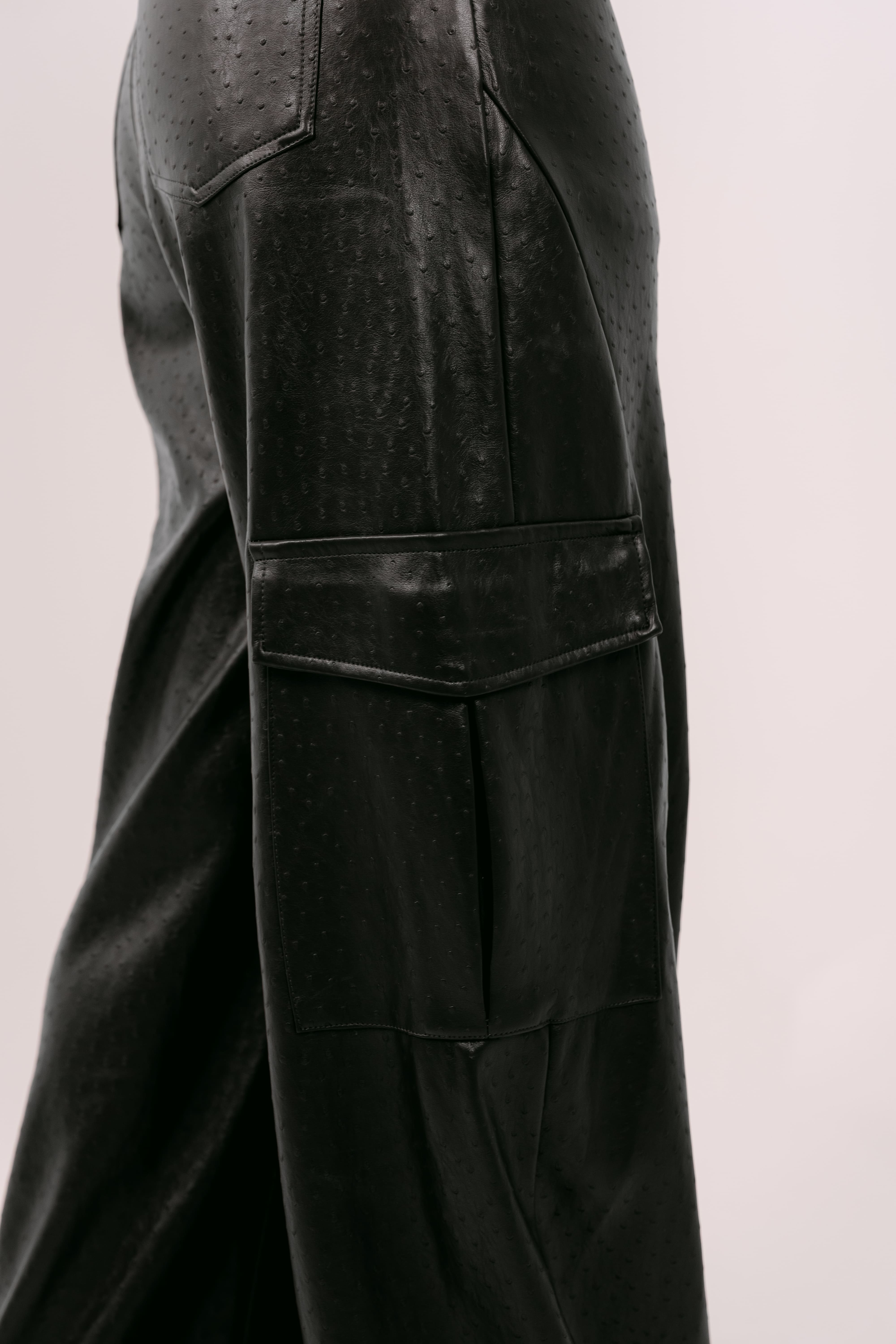 PANTALONE CARGO MADISON ECOPELLE NERO LUMINA
