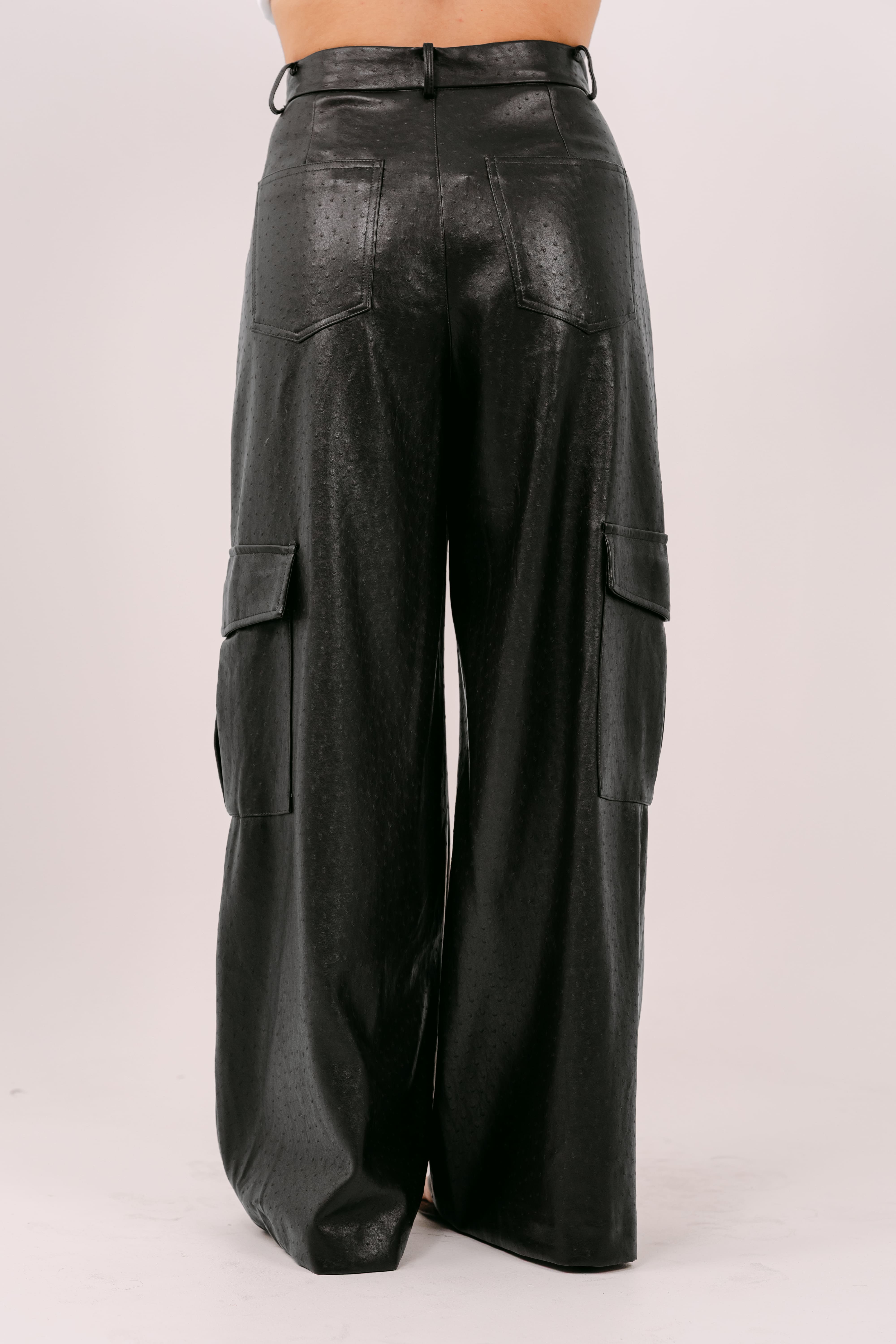PANTALONE CARGO MADISON ECOPELLE NERO LUMINA