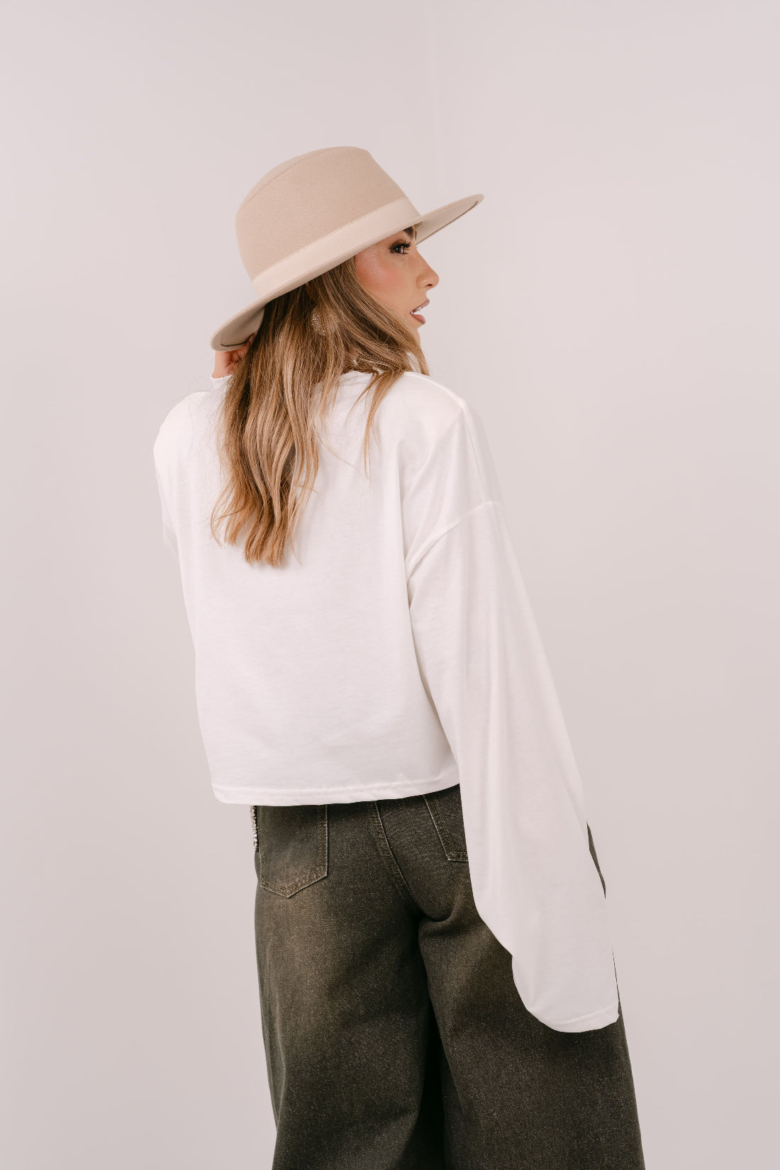 MAGLIA CHER CROPPED BIANCA OVER TAGLIA UNICA