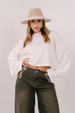 MAGLIA CHER CROPPED BIANCA OVER TAGLIA UNICA