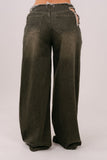 JEANS RHIANNA PALAZZO VERDE CON STELLA IN STRASS