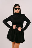 VESTITO OLIVIA CORTO NERO CON GONNA A PALLONCINO